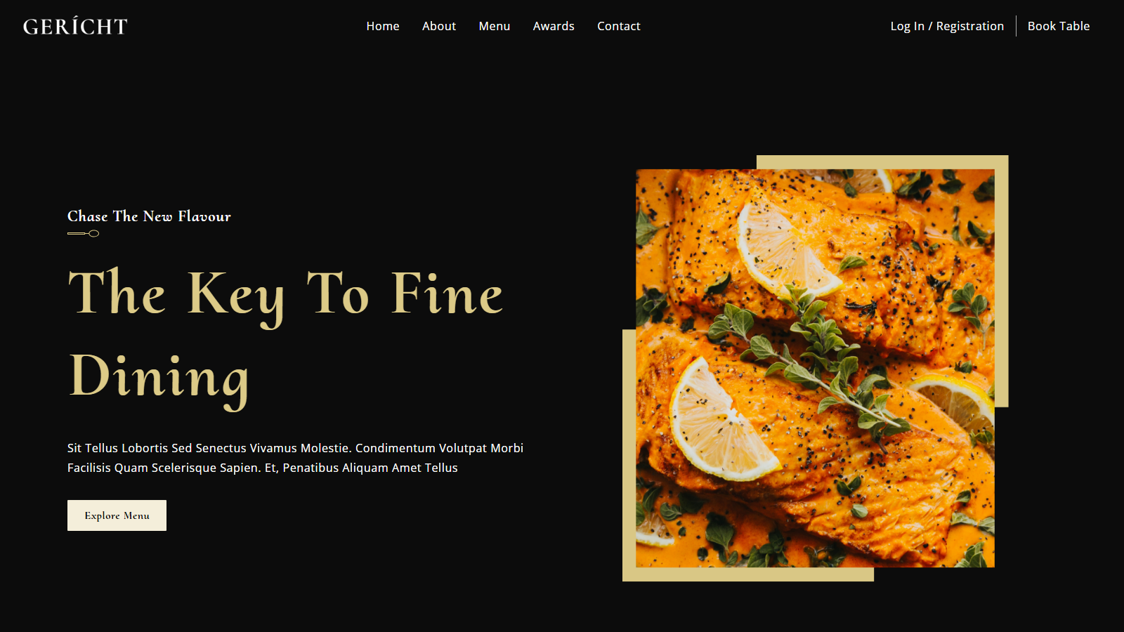 Restaurant Landing Page 2 first-view screenshot